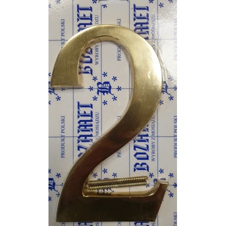 Cyfra 20 cm mosiądz - kolor złoty