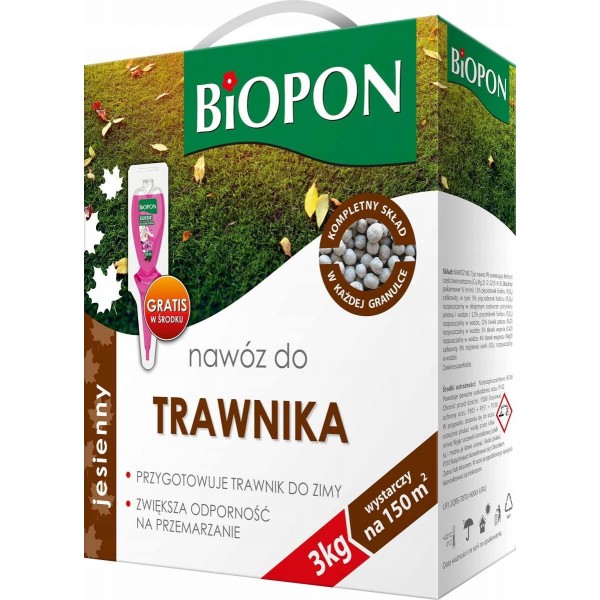 Nawóz jesienny do trawników 3kg – Biopon