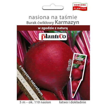 Burak ćwikłowy Karmazyn okrągły - nasiona na taśmie z nawozem 5m